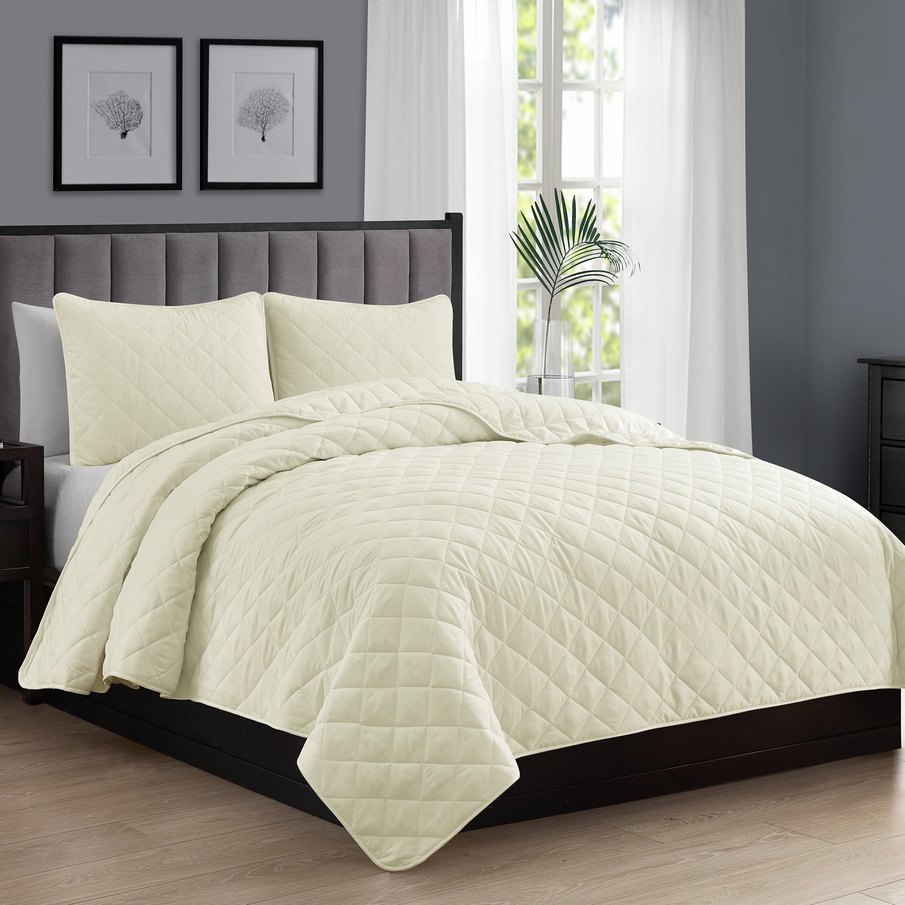 Porch Den Crater Ultra Soft Diamond Stitch Quilt Set