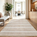 Ultra Thin Striped Area Rugs Washable Oeko Tex Certified Farmhouse 3 X 5 Brown