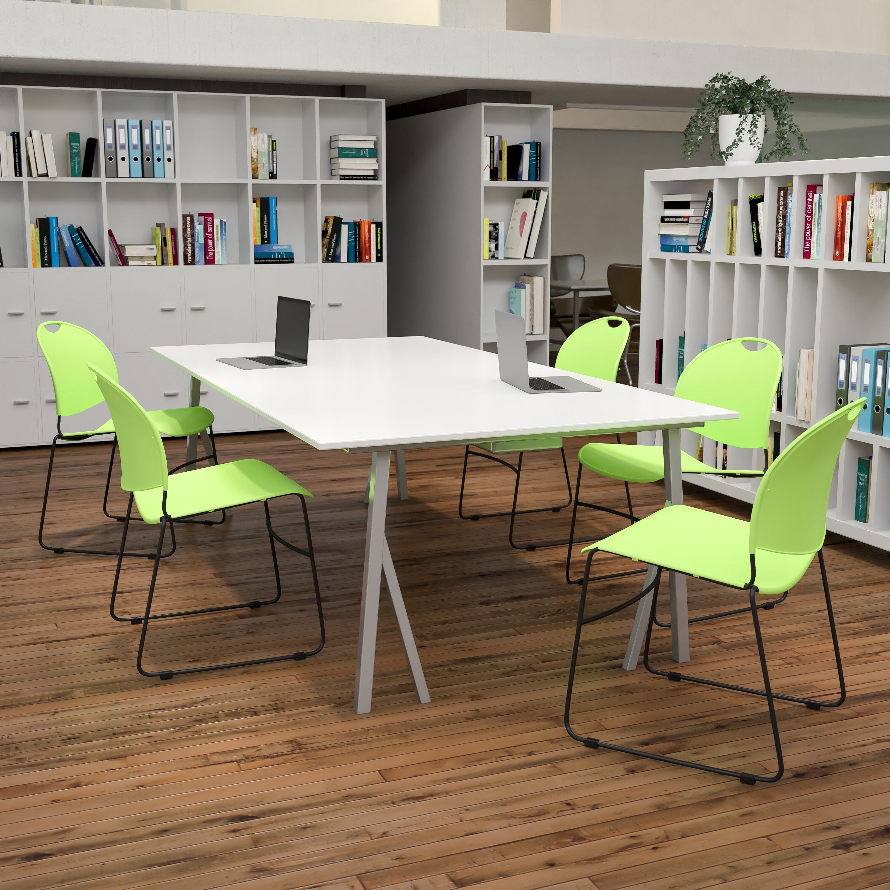 Lancaster Home Plastic Modern Stacking Chair