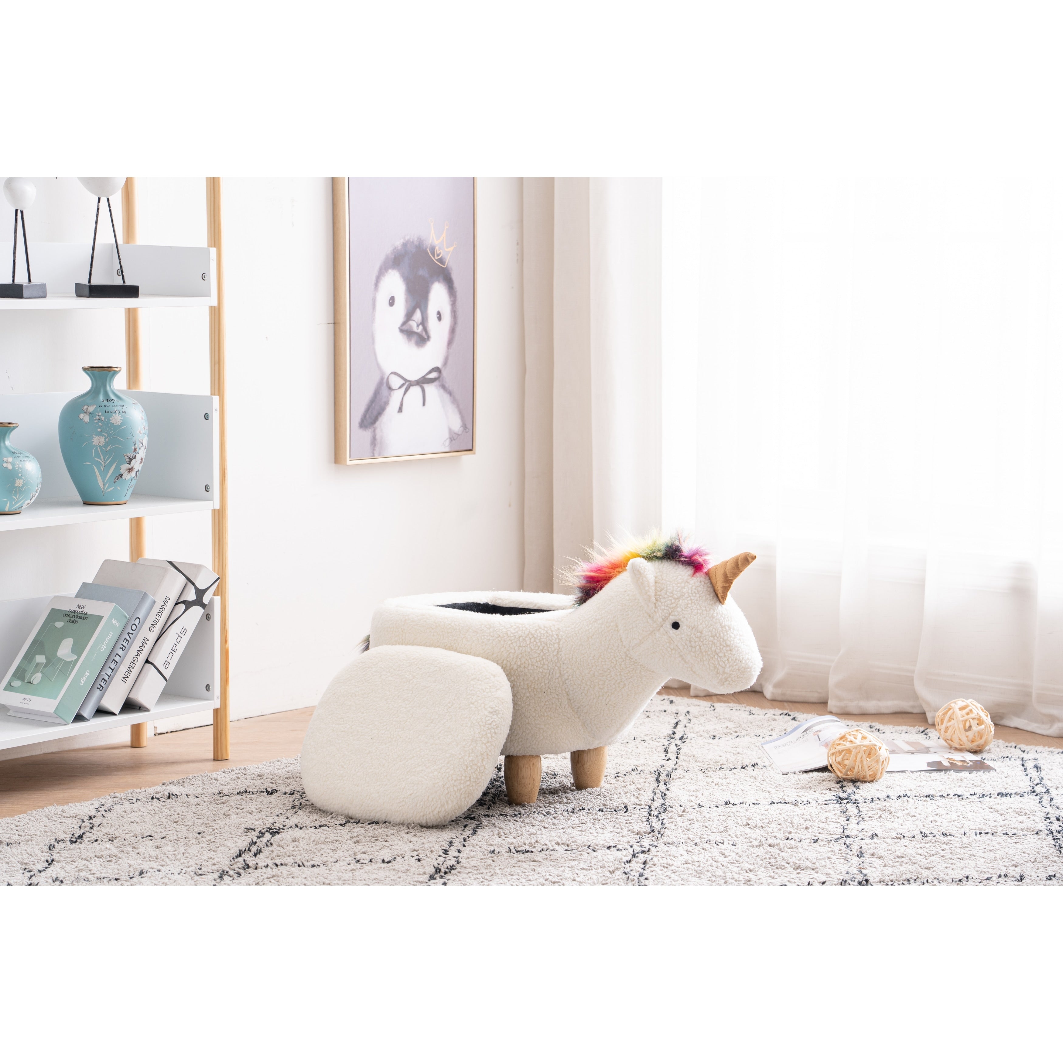 Uma The Unicorn Storage Upholstered Kids Ottoman