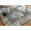 Umbria Grey Ivory Wool Hand Knotted Rug 9 X 12 9 X 12