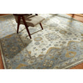 Umbria Ivory Light Blue Wool Hand Knotted Rug 10 X 14 10 X 14