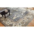 Umbria Slate Grey Ivory Hand Knotted Wool Rug 8 X 10 8 X 10