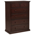 Umer Tall Dresser Chest 6 Drawers Plinth Base Cappuccino Brown Wood
