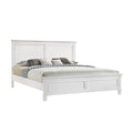 Umi King Size Bed Solid Wood Panel Headboard Farmhouse White