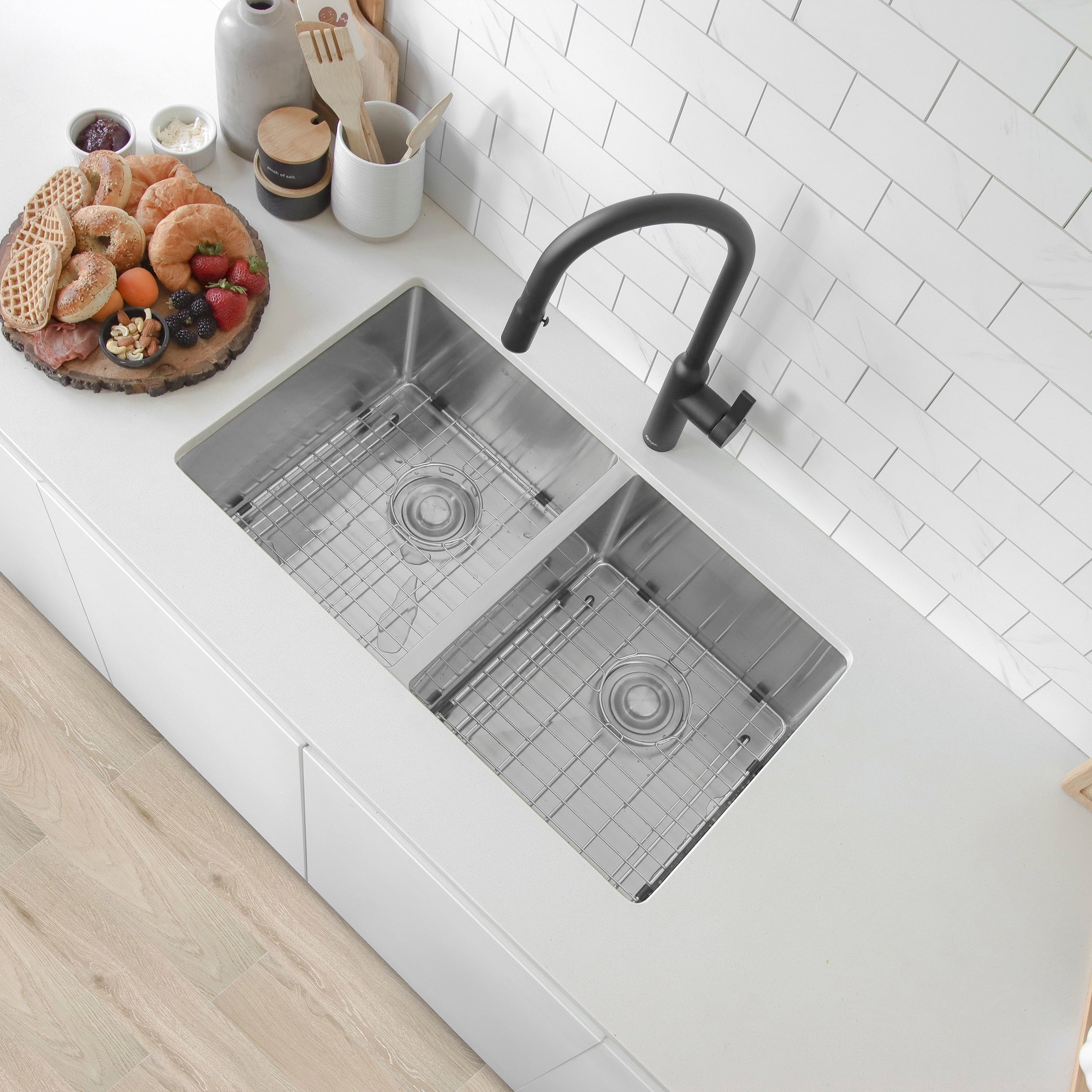 30 Undermount 16G Stainless Steel Sink With Grids S 304Xg Onyx 30 X 18 X 10