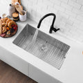 30 Single Bowl 16G Stainless Steel Kitchen Sink Grid S 311Xg Zafiro 30 X 18 X 10