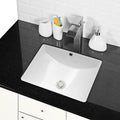 Undermount Bathroom Sink Single Bowl Ceramic Sink With Overflow