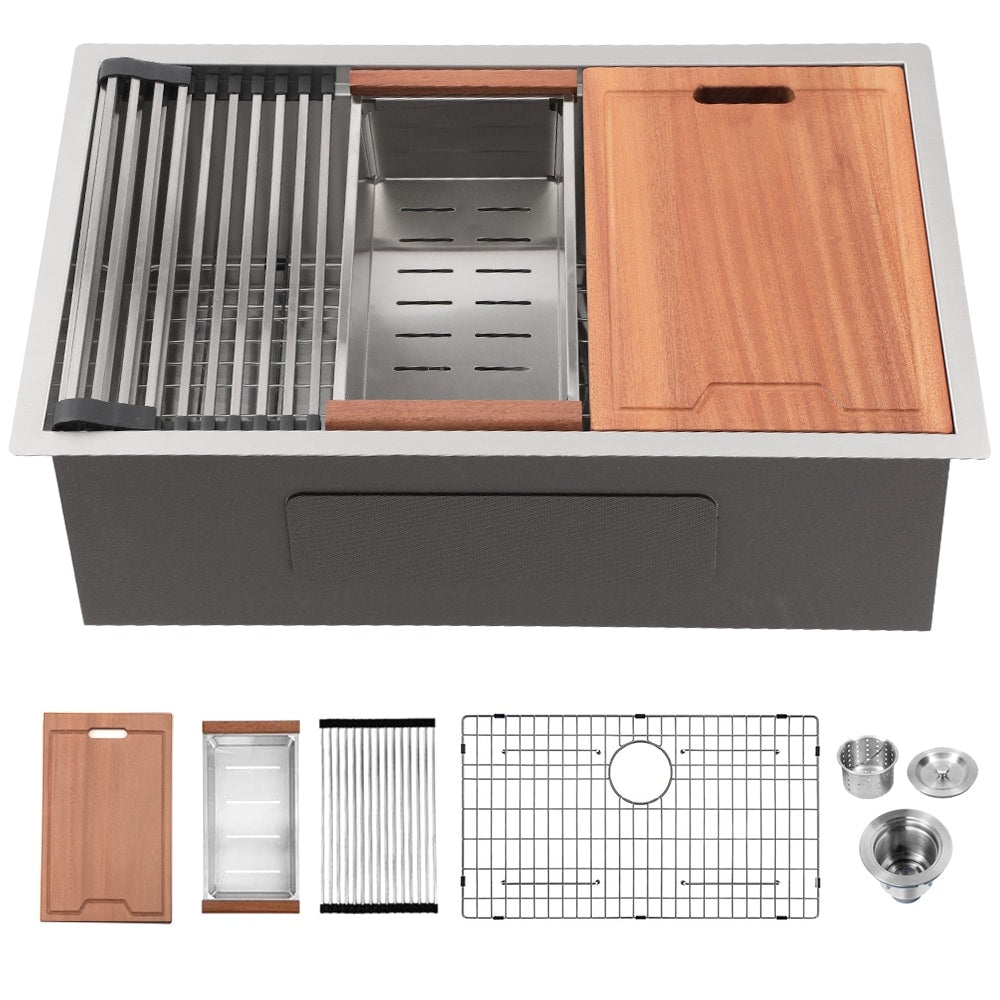 Undermount Stainless Steel Single Bowl Farmhouse Kitchen Sink