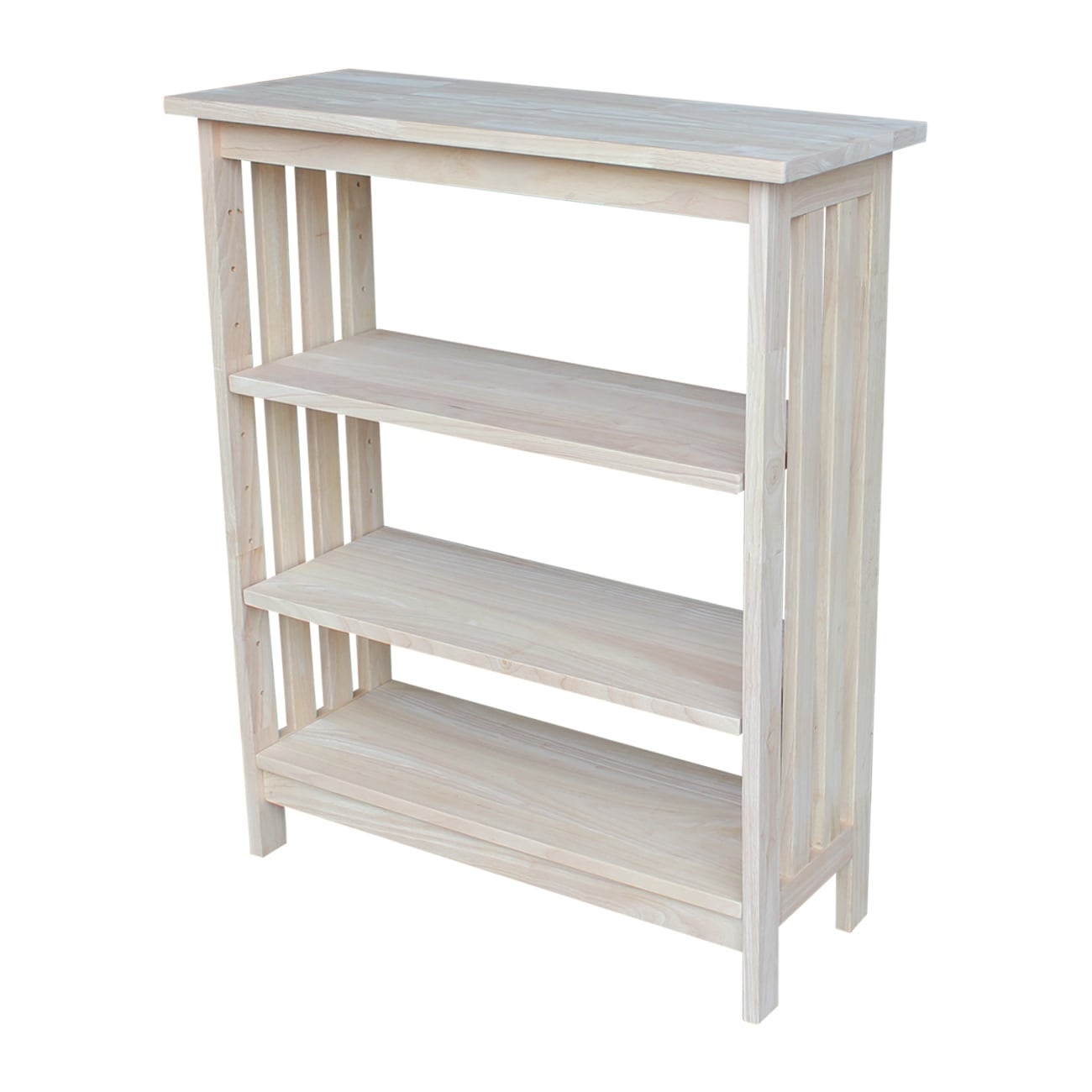 Unfinished Parawood 3 Shelf Mission Style Unit