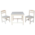 Unfinished Parawood Childrens 3 Piece Table And Chair Set