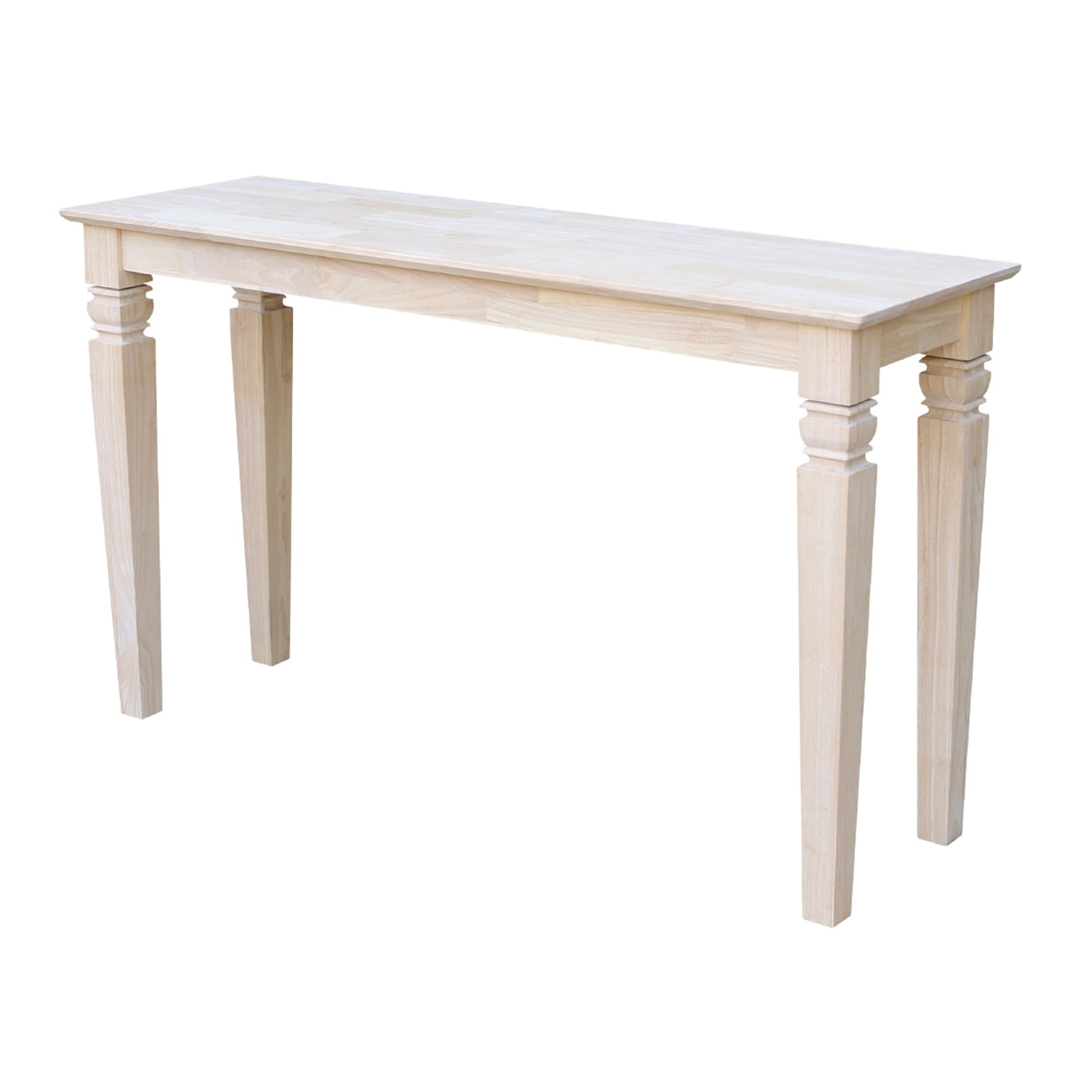 Unfinished Solid Parawood Java Console Sofa Table