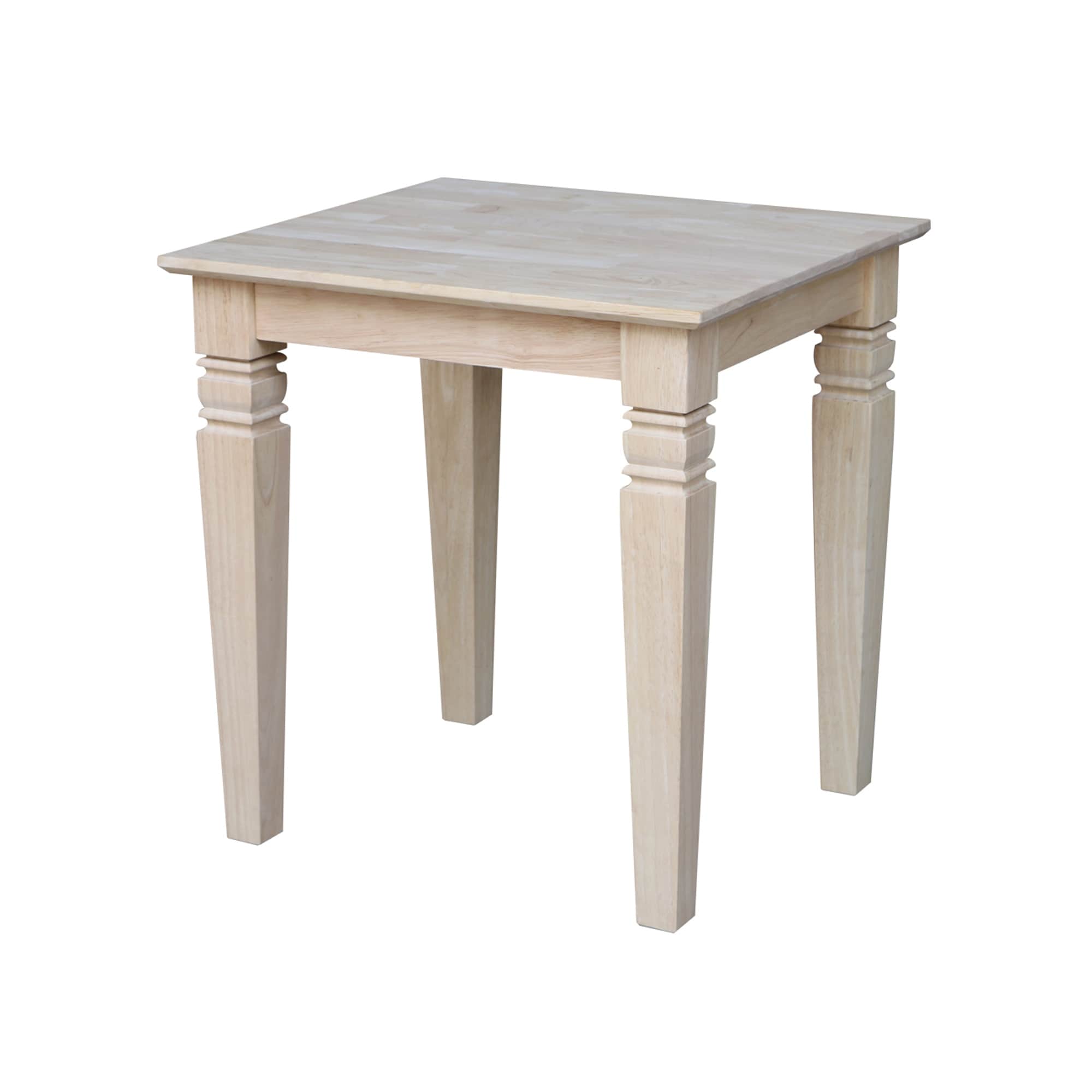Unfinished Solid Parawood Java End Table