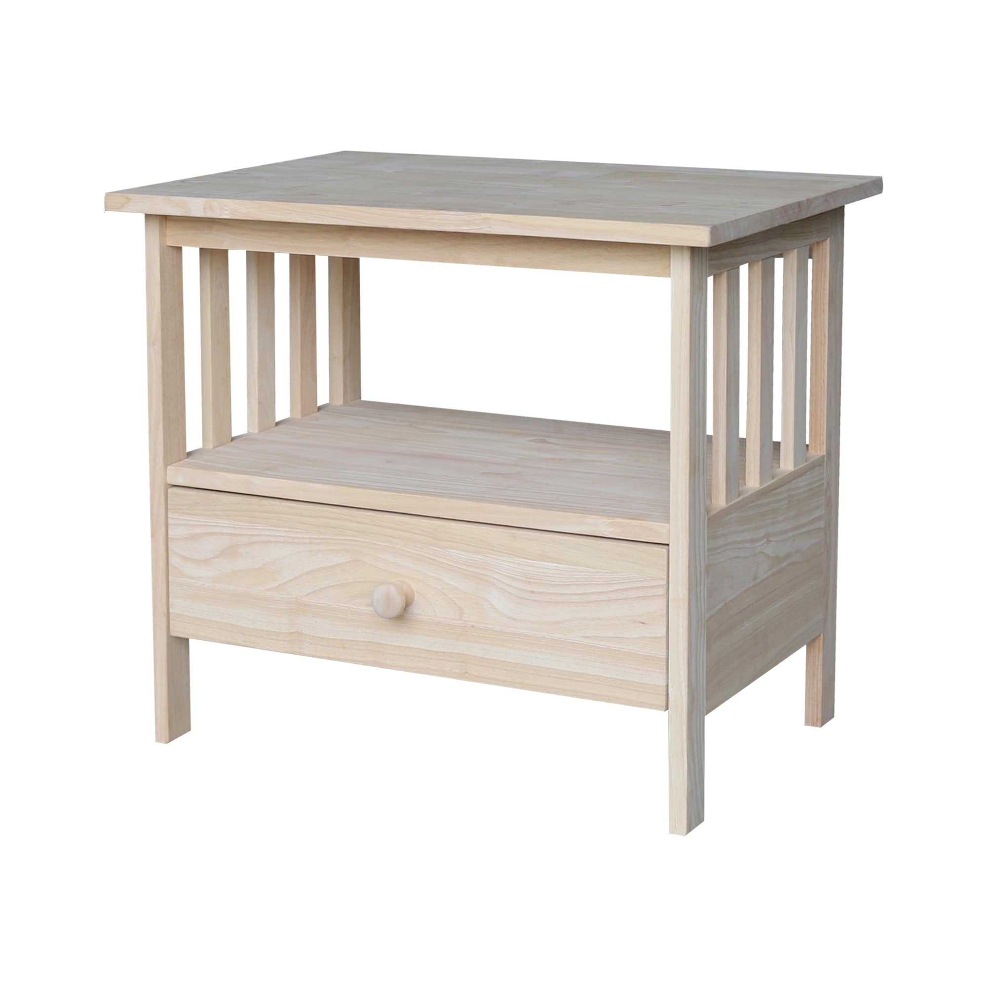 Unfinished Solid Parawood Mission Tv Stand N A