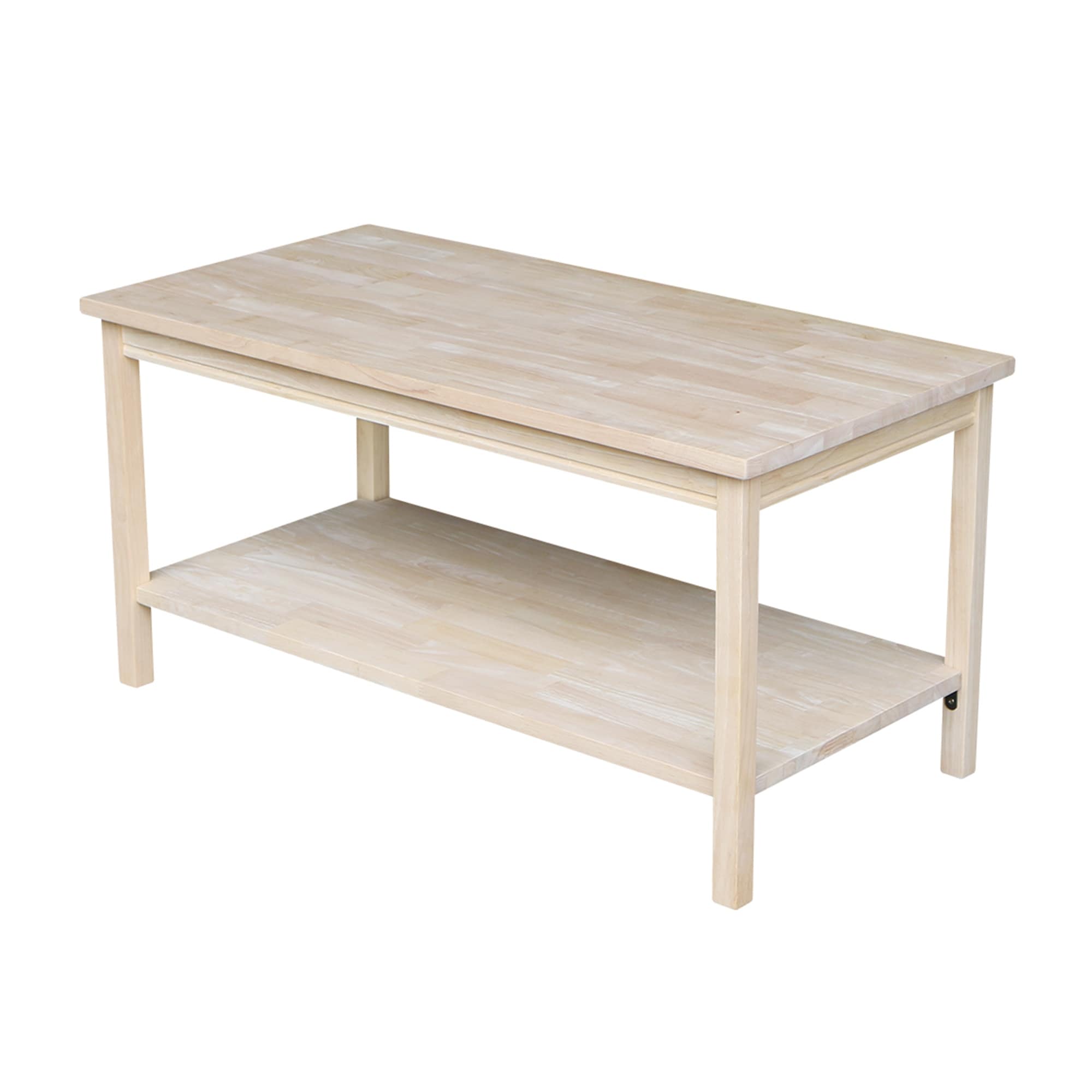 Unfinished Solid Parawood Portman Coffee Table