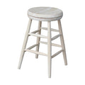 Unfinished Solid Wood Swivel Stool