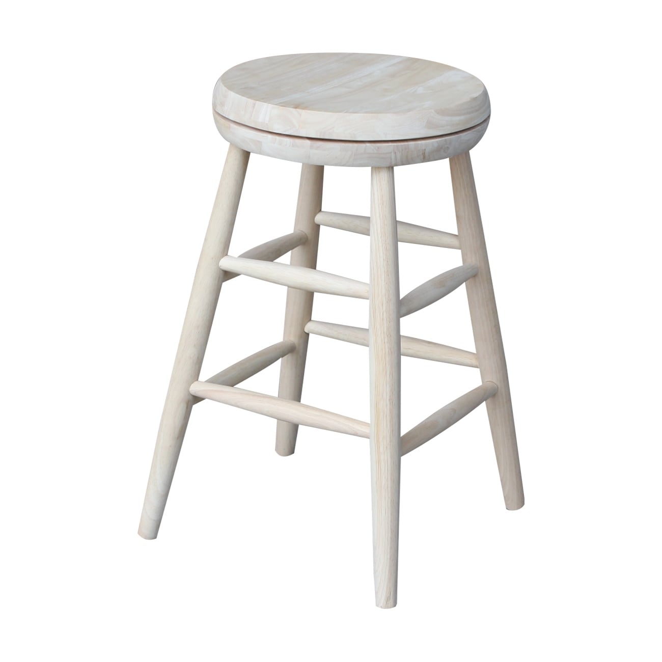 Unfinished Solid Wood Swivel Stool