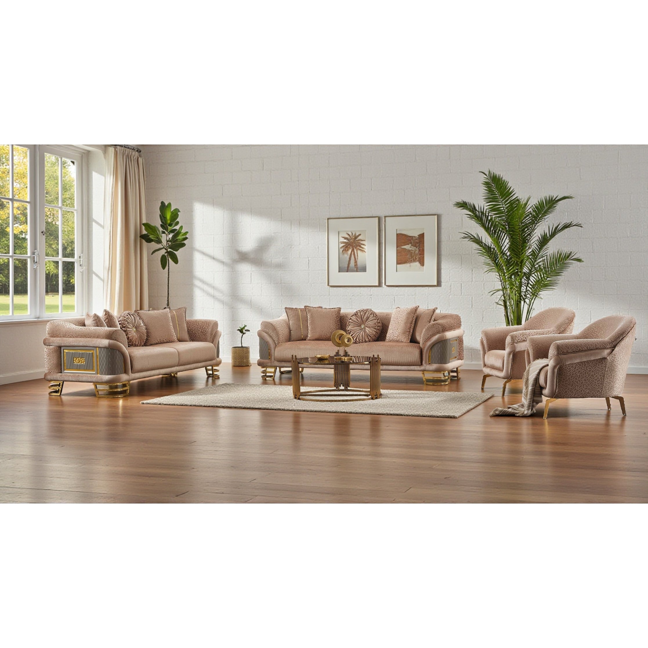 Union 4 Pieces Living Room Sets 2 Sofa 2 Chair