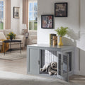 Universe Home Dog Crate End Table With Cushion Medium Indoor Use Gray