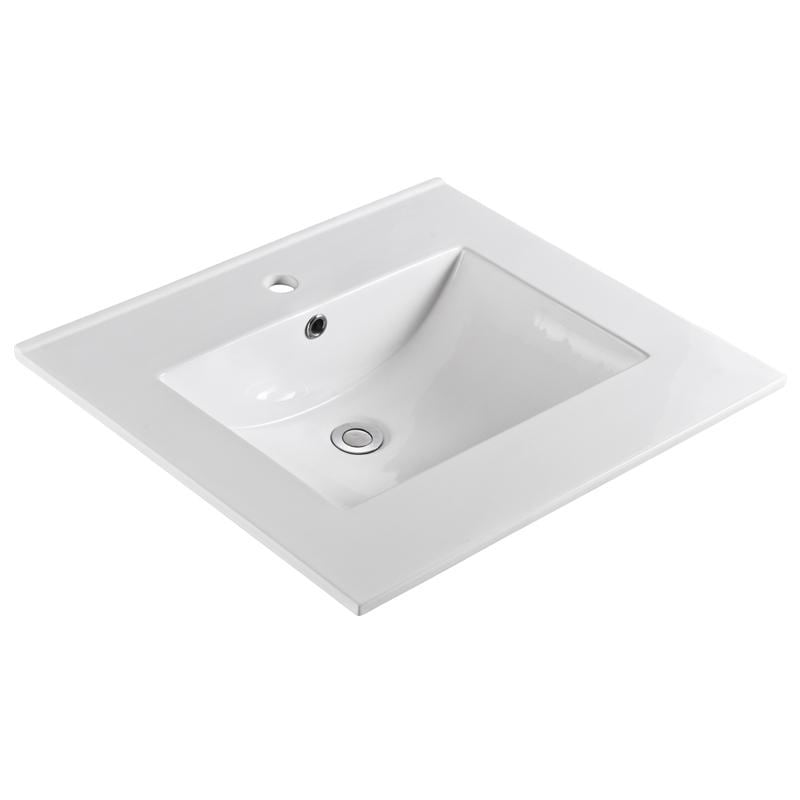 Unique 25 W X 22 L Virtuous China Vanity Top In White