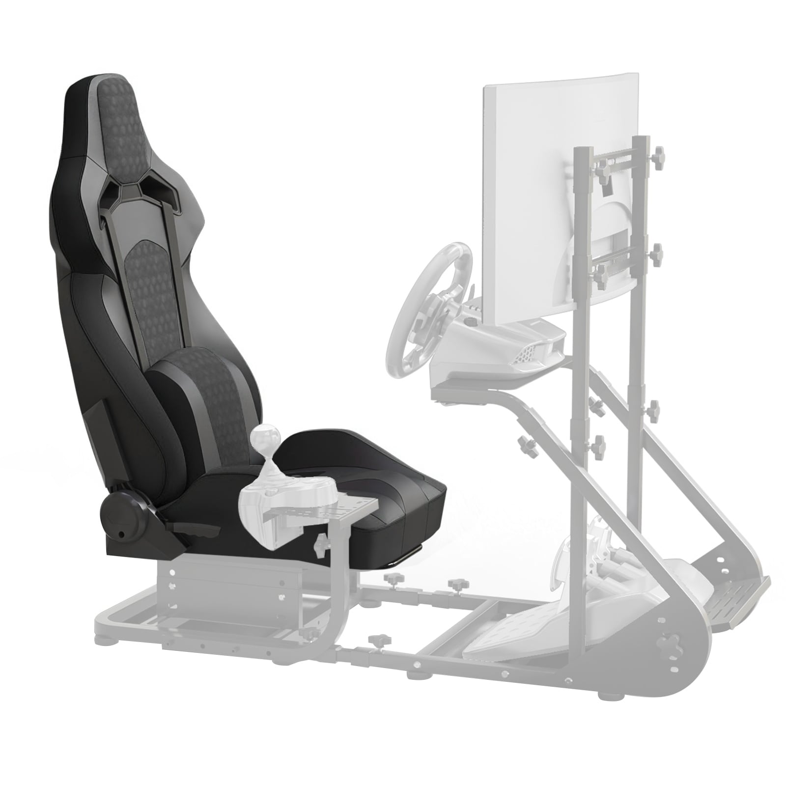 Universal Pvc Bucket Style Reclinable Sport Pu Leather Simulator Racing Seat With Adjustable Lock Slide