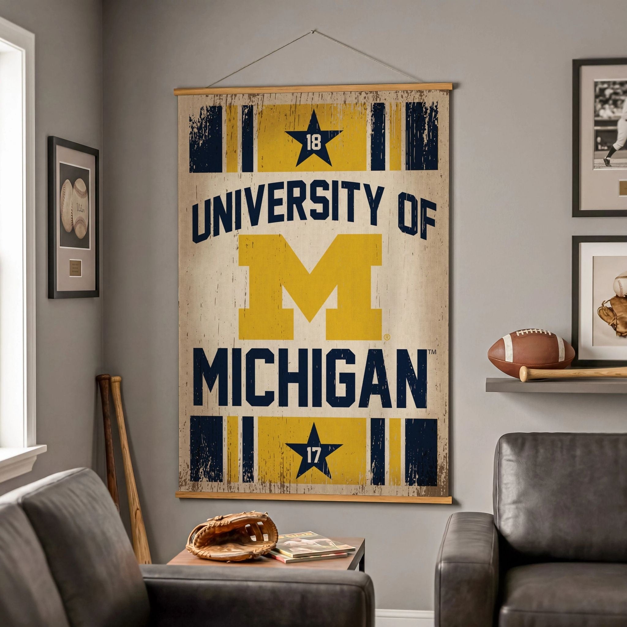 University Of Michigan Canvas Wall Tapestry