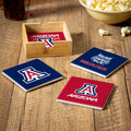 University Of Arizona 4 Piece Ceramic Coasters Set With Wood Caddy