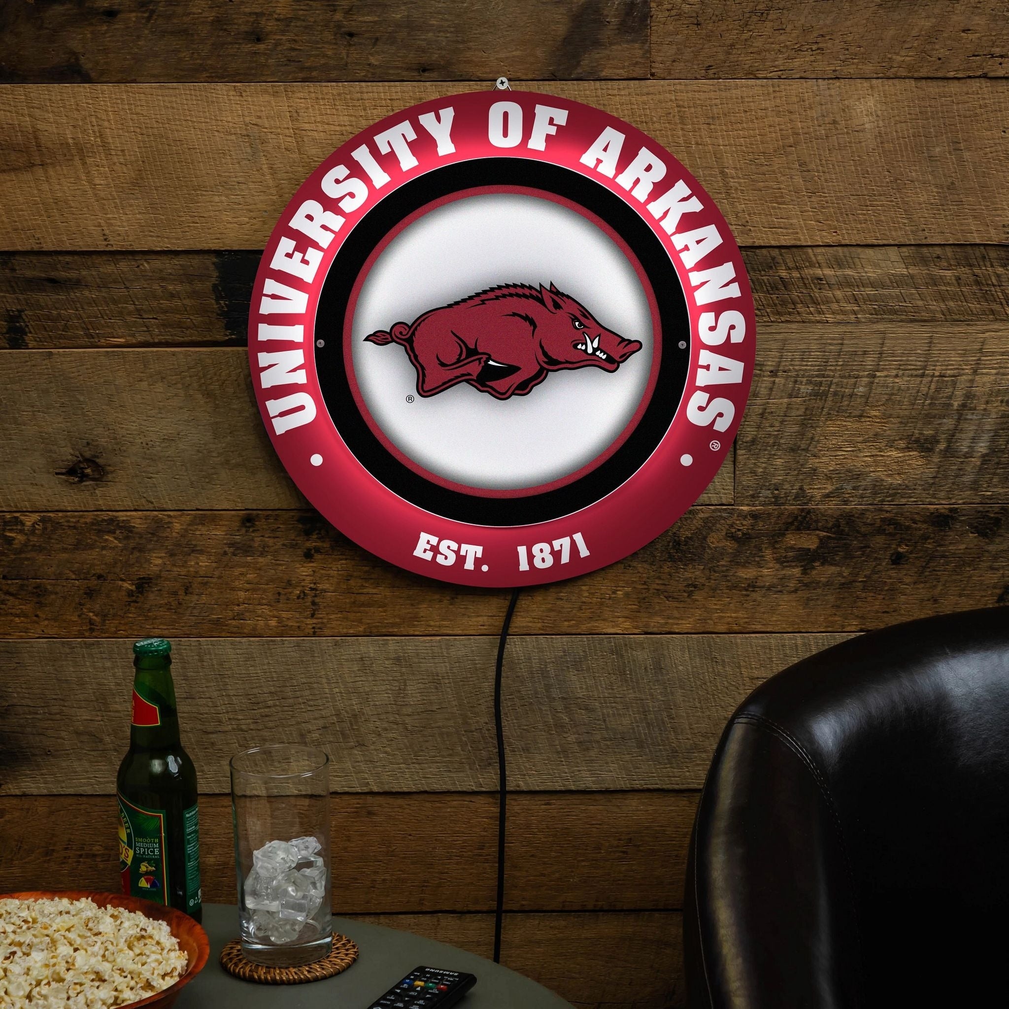 University Of Arkansas Led Metal Lit Wall Sign Decor