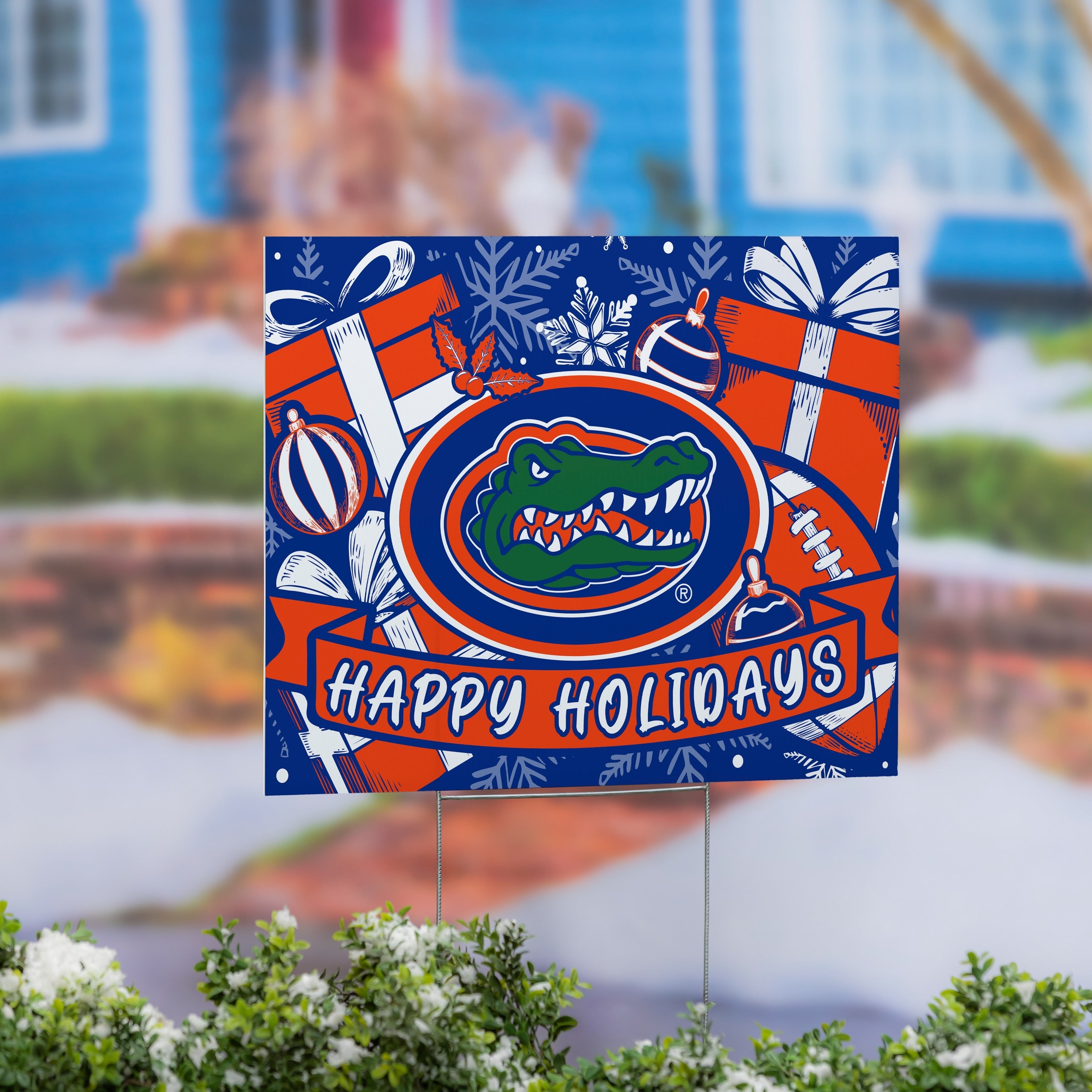 University Of Florida Yard Sign Happy Holidays 24 X 18