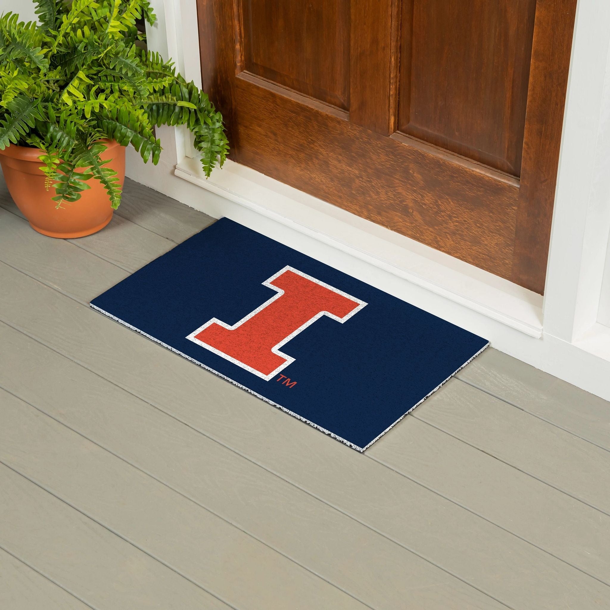 University Of Illinois 28 In. X 16 In. Full Color Pvc Door Mat 28 X 16