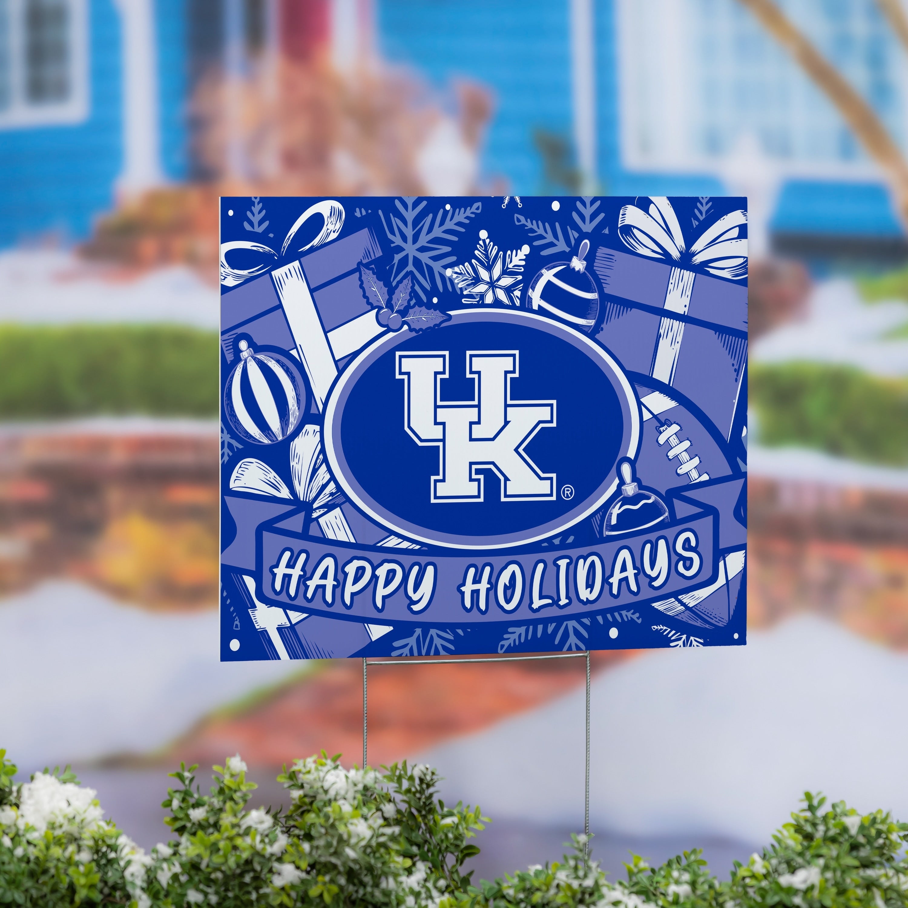 University Of Kentucky Yard Sign Happy Holidays 24 X 18