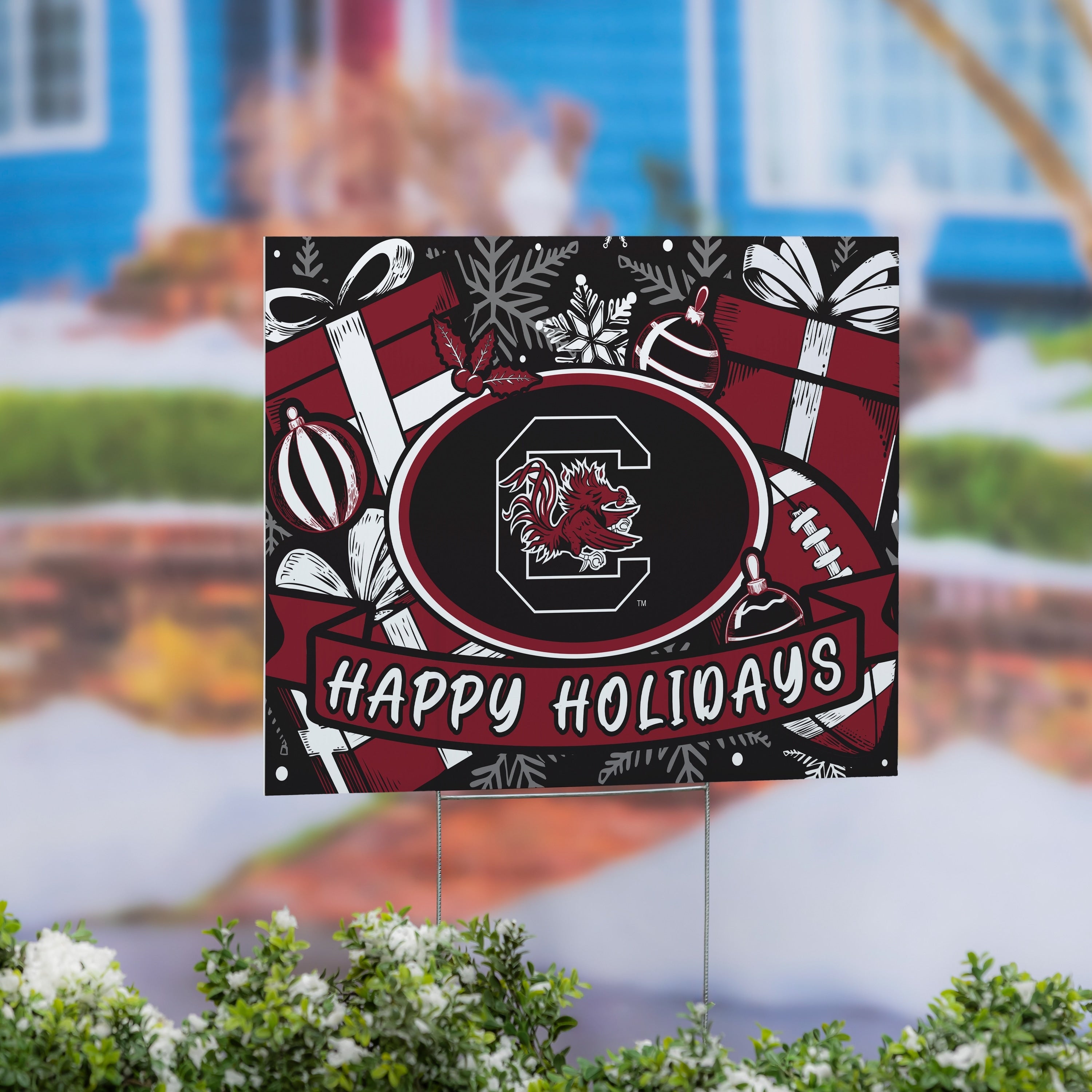 University Of South Carolina Yard Sign Happy Holidays 24 X 18