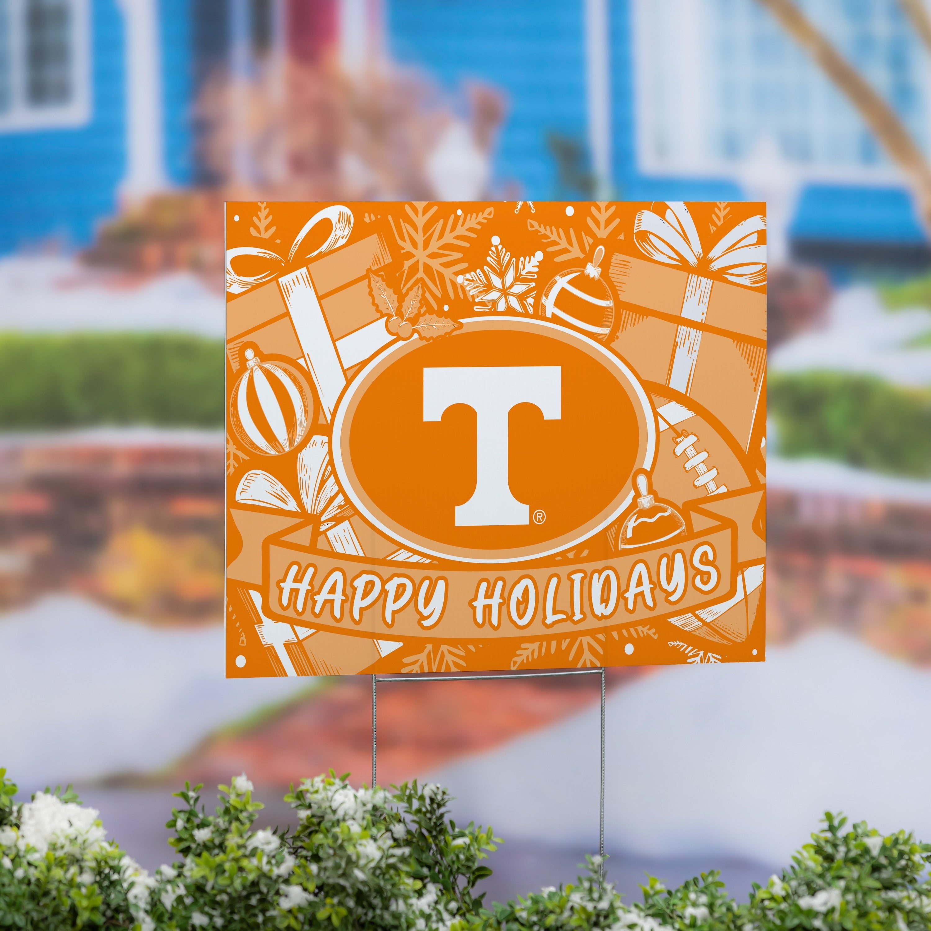 University Of Tennessee Yard Sign Happy Holidays 24 X 18