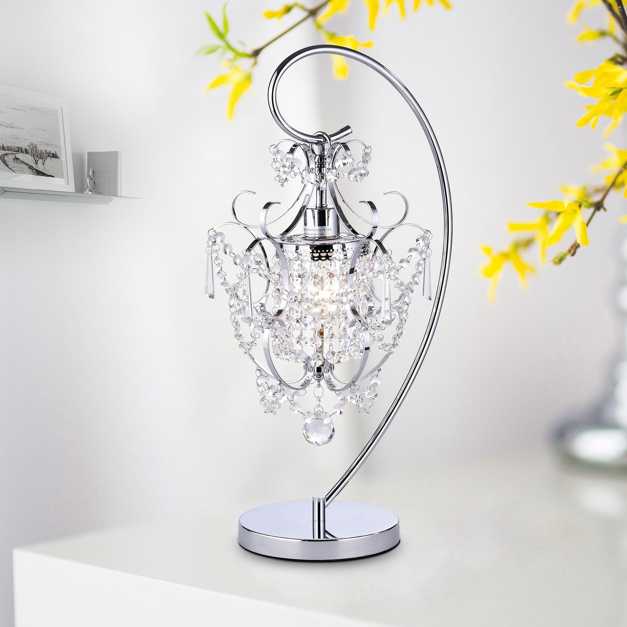 Unnie 1 Light Chrome 24 Inch Crystal Table Lamp