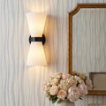 Up And Down Sconce With Frosted Milk White Striped Glass Shade 1 Pack