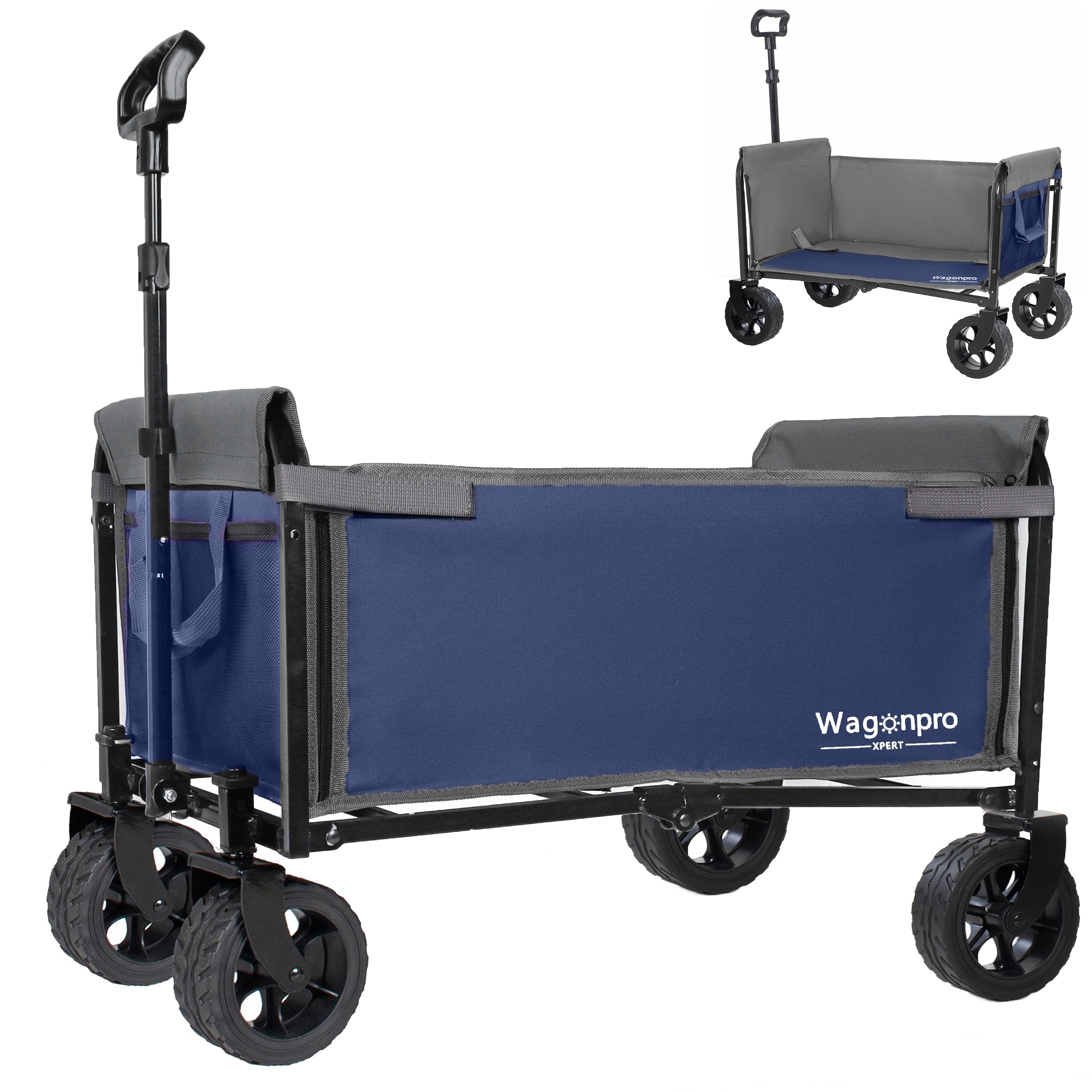 Upgraded 18 Wide Wheels All In One Convertible Folding Trolley With Full Side Opening Dog Leash 220Lbs Capacity For Camping