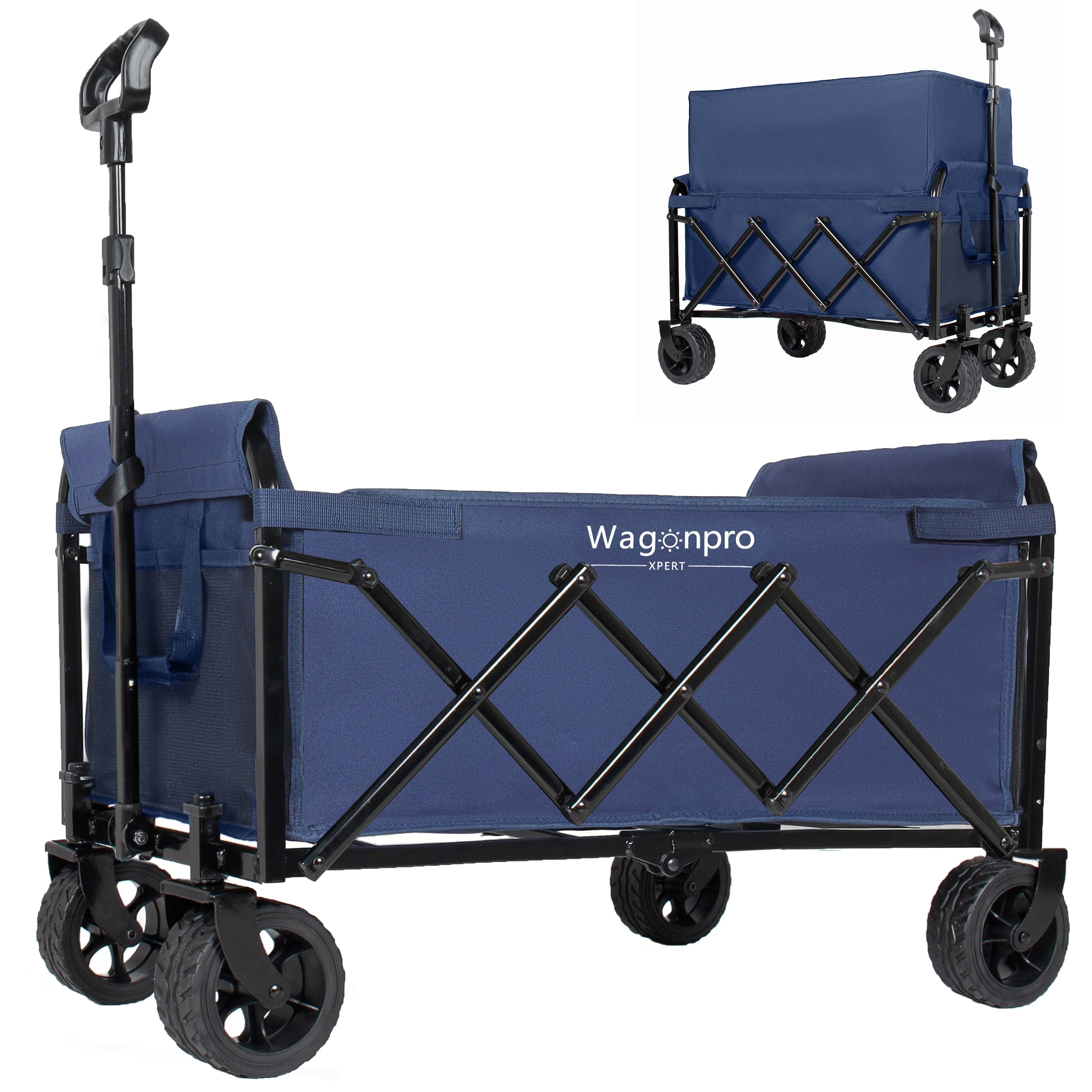 Upgraded 5 2 Wide Wheels Expandable Dual Layer Utility Wagon With 100 Extra Space 220Lbs Capacity Grocery Cart For Camping
