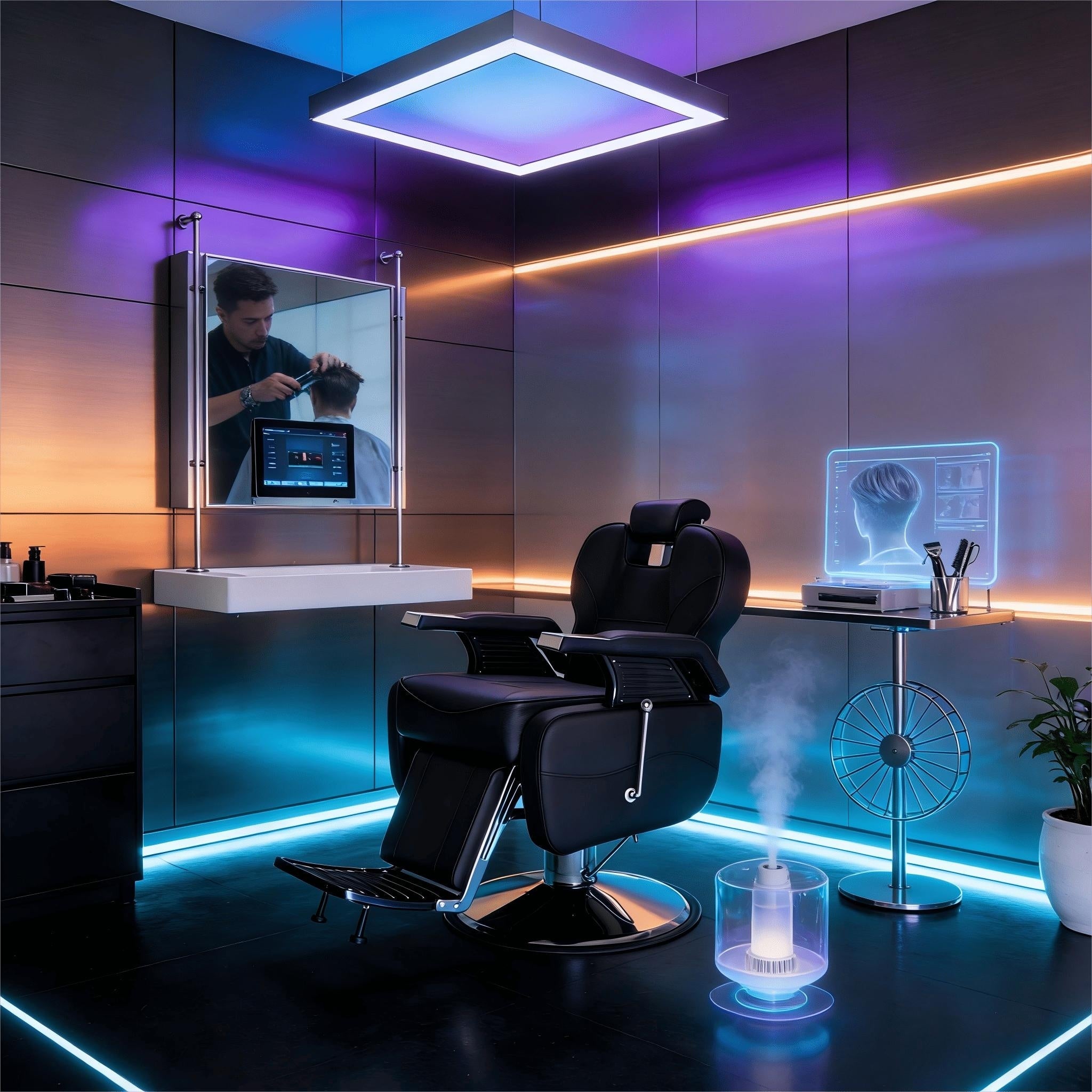 Upgrated Hydraulic Reclining Barber Chair Salon Chairs For Hair Stylist