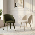 Upholstered Barrel Back Dining Chairs With Arms And Fabric Wrapped Legs Set Of 2