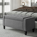 Upholstered Bench Storage Bench With Lift Top Gray Storage Ottoman Indoor Bench Vanity Bench With Button Tufted