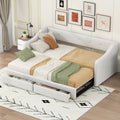 Upholstered Daybed With Pull Out Trundle Bed Storage Drawers