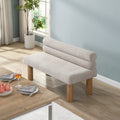 Upholstered Dining Bench With Rubber Wood Legs 300Lbs Support