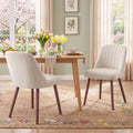 Upholstered Dining Chair Set With Solid Wood Legs Set Of 2