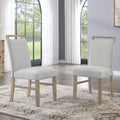 Upholstered Dining Chair Light Gray Fabric With Rubberwood Legs Set Of 2