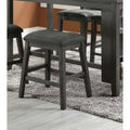 Upholstered Dining Stool Counter Height Nailhead Trim Gray Finish