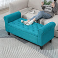 Upholstered End Of Bed Bench With Rolled Arms Storage Bench Indoor Bench Window Bench With Wood Legs