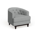 Modway Coast Mid Century Grey Or Off White Upholstered Armchair With Walnut Rubberwood Legs