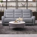 Upholstered Gray Fabric Reclining Sofa 1Pc