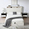 Upholstered Platform Bed With Charging Station Led Lights
