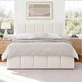 Upholstered Platform Bed With Channel Quilted Headboard And Footboard